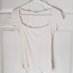 Reformation Bardot Ribbed Knit Top